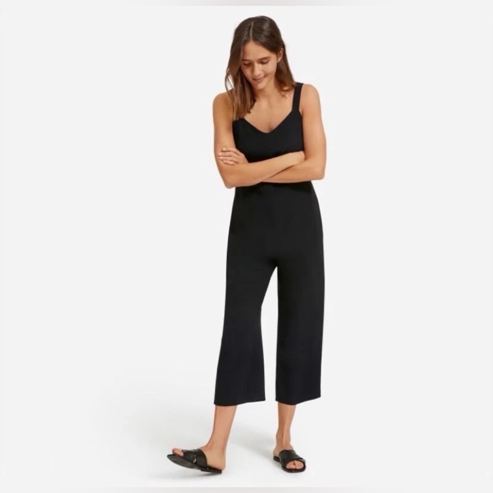 Everlane The Japanese GoWeave‎ Slip Cropped Jumpsuit in Black, Size 8